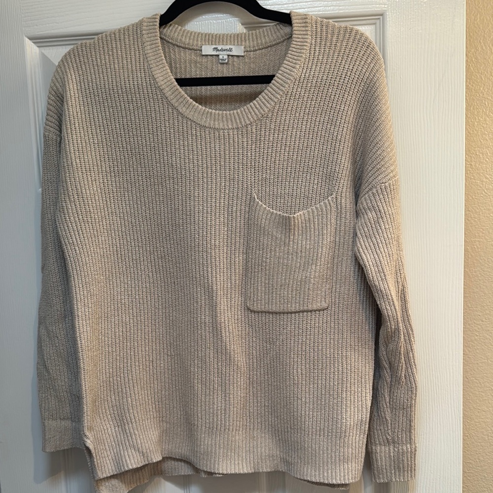 Madewell Women's Beige Crew Neck Sweater